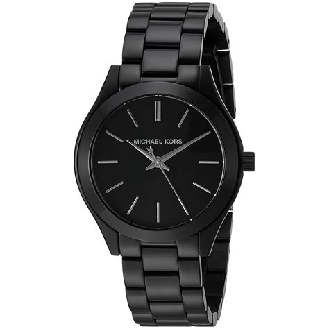 Women's Michael Kors Mini Slim Runway Black Steel Watch 